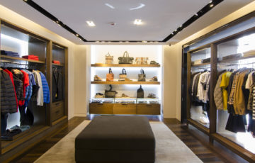 A luxury store with mens clothing.